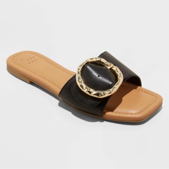 a new day Shoes - a new day sandals shoes black gold buckle size 7.5  new with tags Bennie